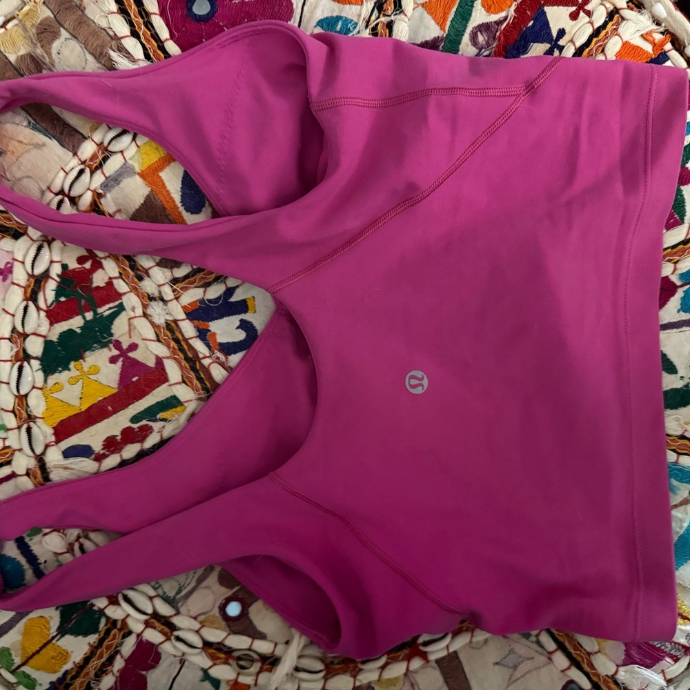 Hot Pink LuluLemon Bra Top Size 6 - Picture 2 of 2